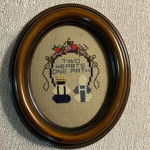 Needlepoint “Two Hearts One Path”
